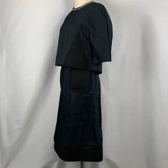 Fendi Navy Dress With Mesh Detail